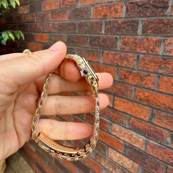 Panthere Classic Rectangle Stainless Steel Gold Watch - Picture 7 of 17